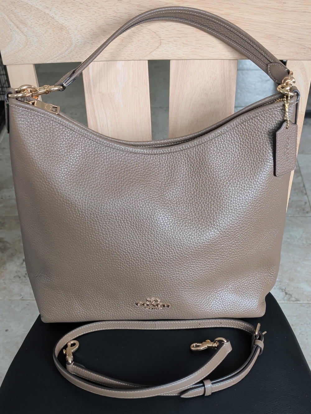 Coach Laurel (Large) Dark Stone (CY684) EUC
